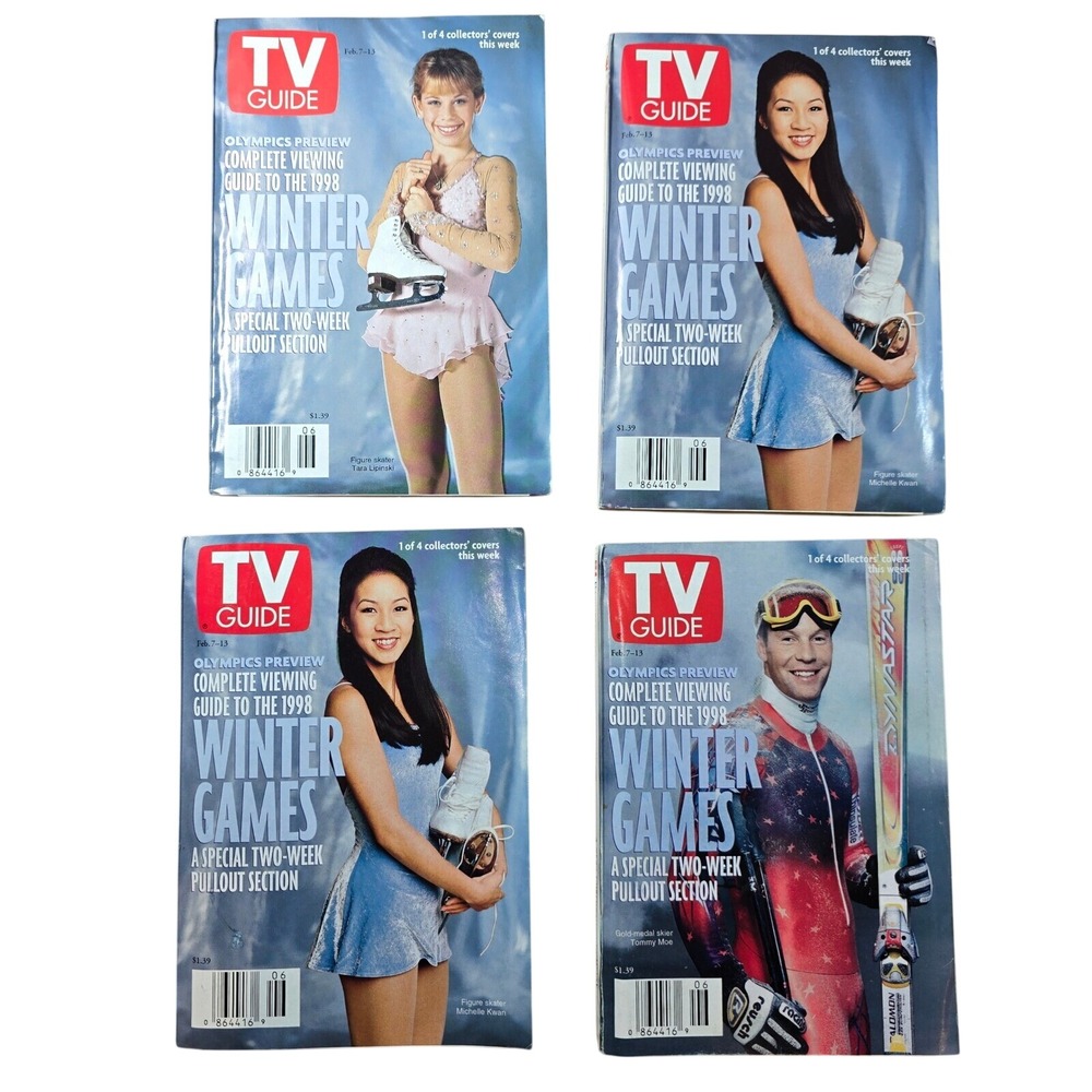 TV‎ Guide February 7-13, 1998 Olympics Lipinski, Kwan, Moe Ski Skate Collectors'